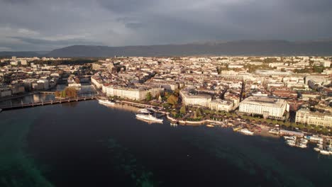 Geneva,-Switzerland.-Beautiful-waterfront-aerial-view,-4K