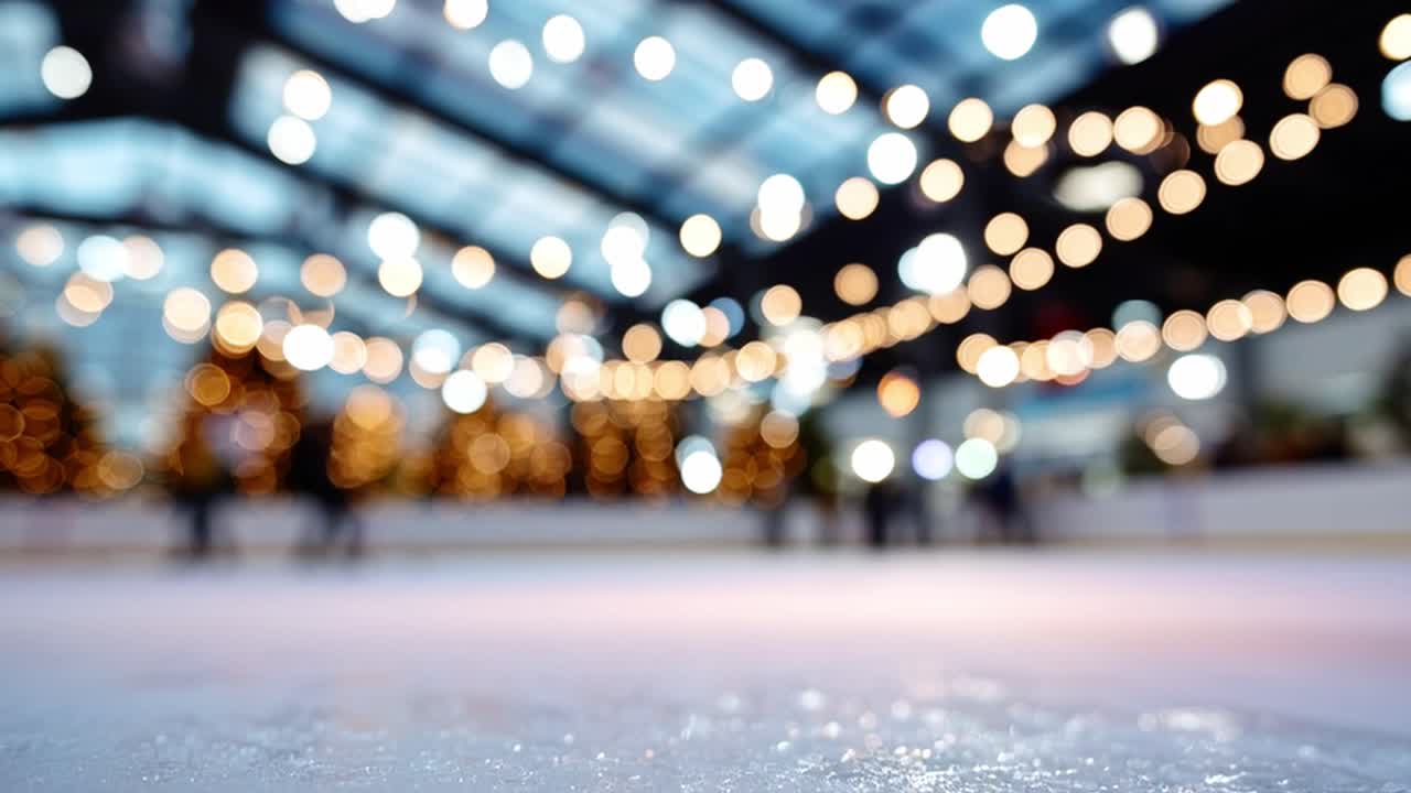 Indoor Ice Skating Rink with Christmas Decorations
