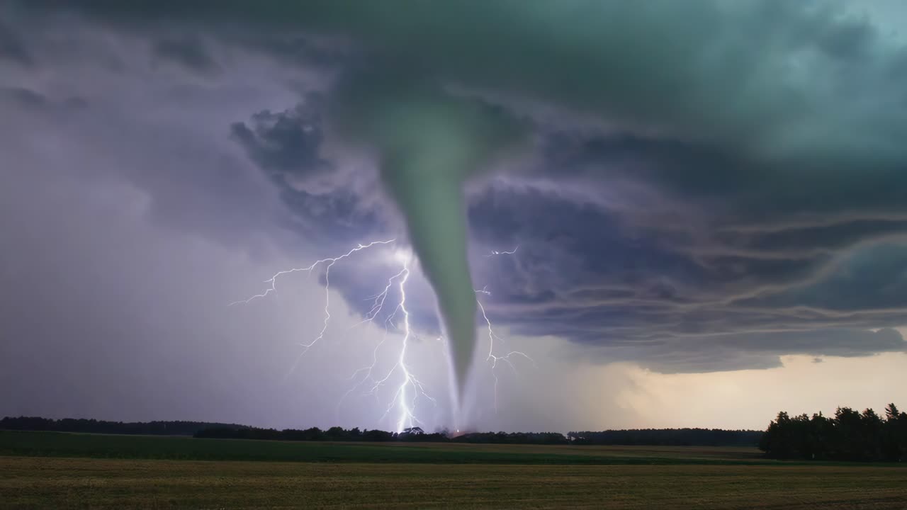 Tornado with Lightning Strike