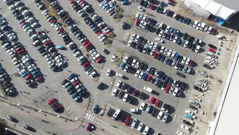 busy car park uk rising drone footage