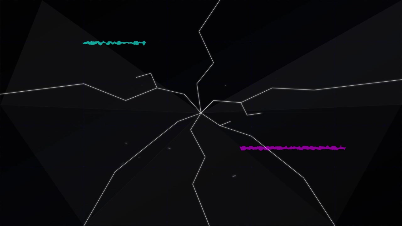 Visualizzazione astratta di forma d'onda audio digitale con linee geometriche