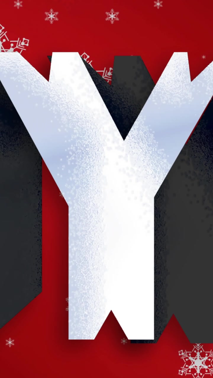Animation of snow falling over joy text