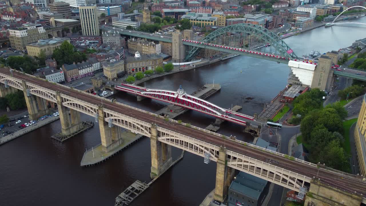 Aerial View of Newcastle upon Tyne Bridges