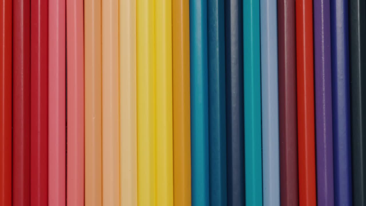 fondo de bucle de lápices de color movimiento ondulado