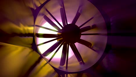 wind tunnel closeup in slow motion with volume light, looping animation