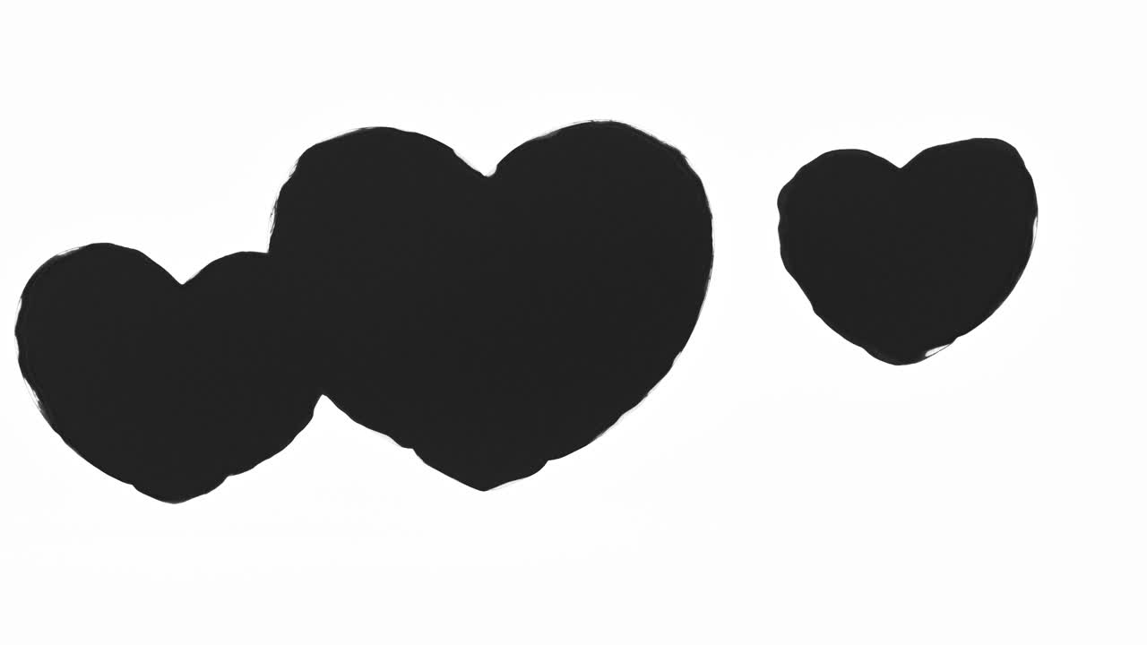 Dark energy heart shapes on a white background