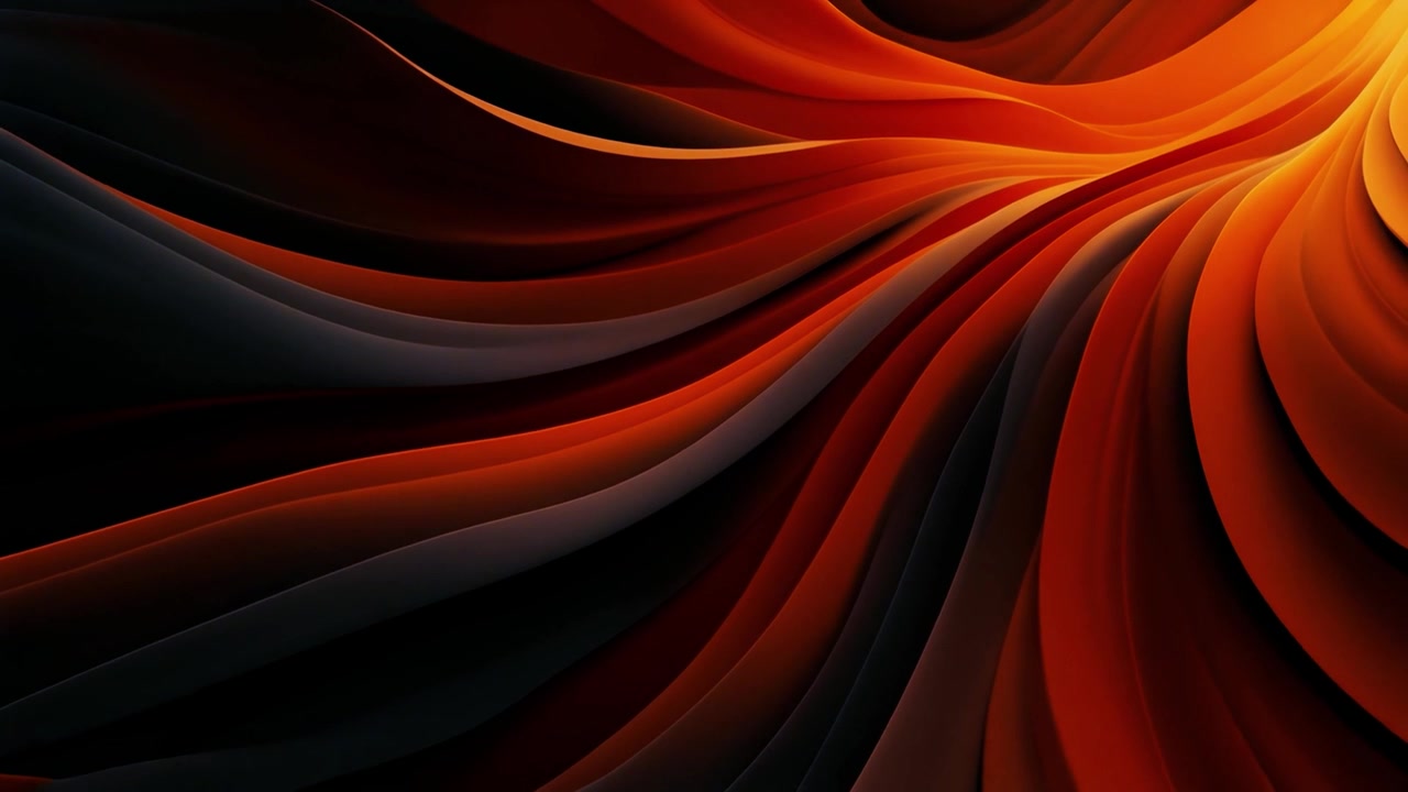 Seamless Loop of Abstract Orange and Red Flowing Lines