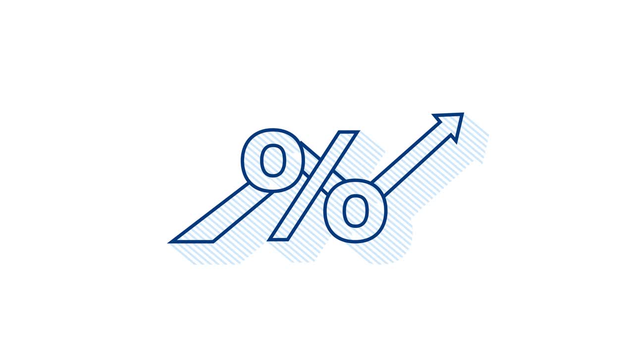 Percentage with arrow up and down. Banking, credit, interest rate. Motion Graphic