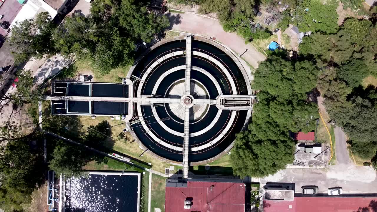 Water treatment plant in mexico drone view