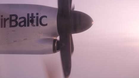 airbaltic airplane propeller view from the window