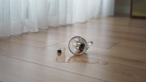 spilled drink on the floor