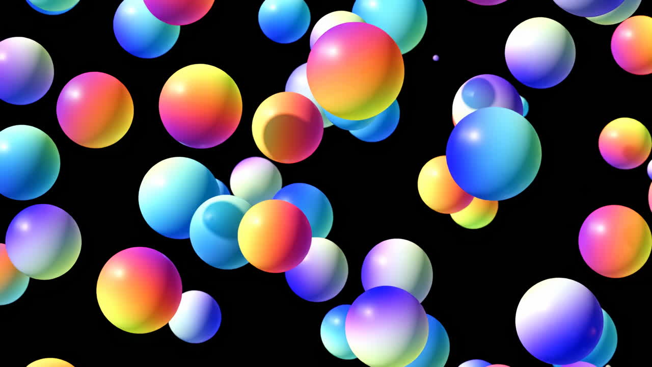 Colorful 3D Spheres on Black Background
