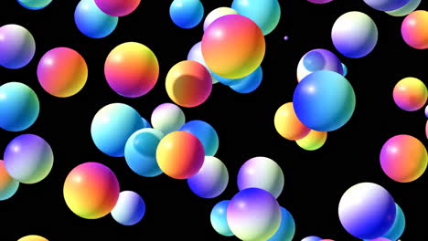 colorful 3d spheres on black background