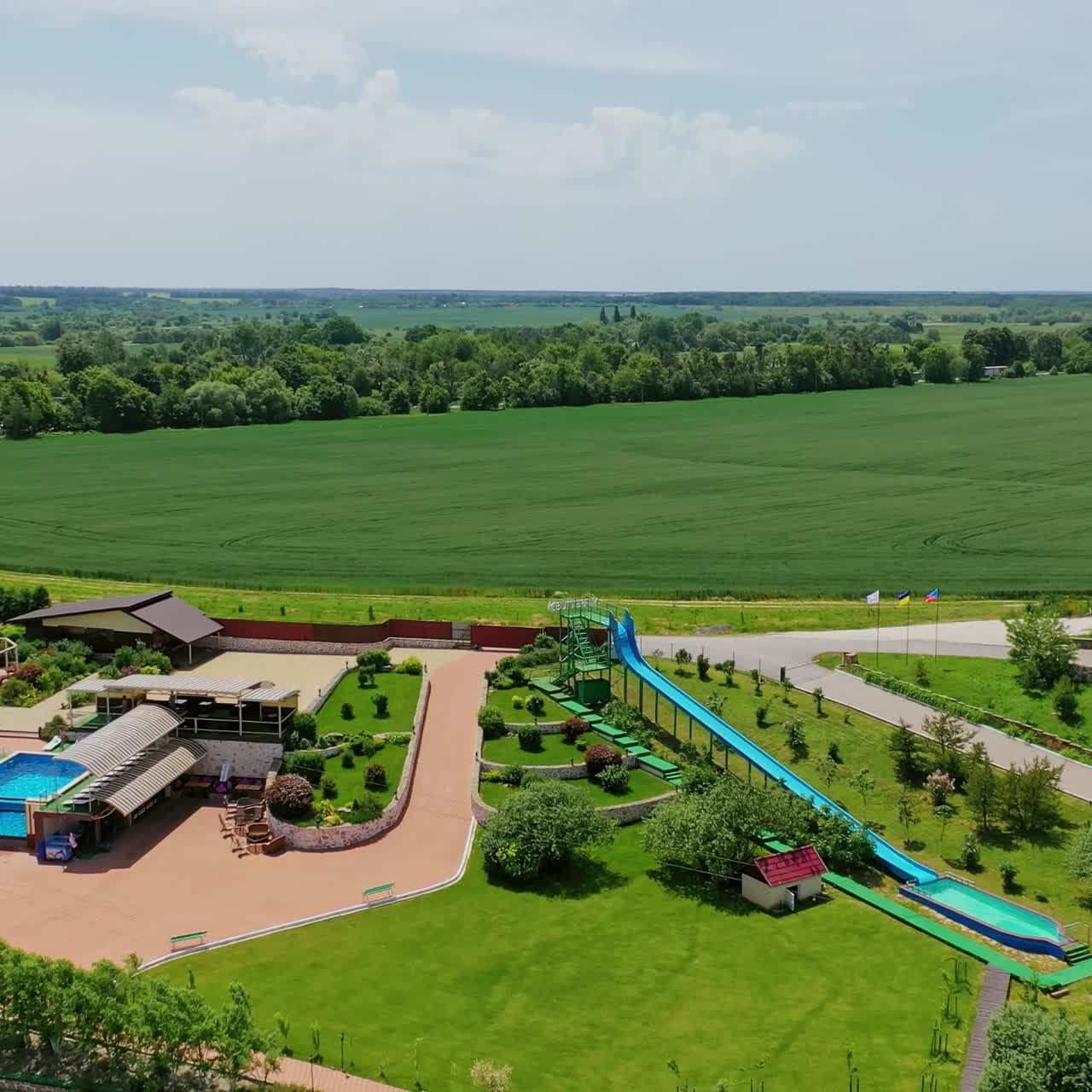 Aerial shooting of resort