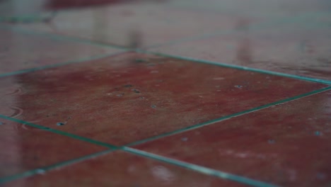 rain falling on floor tiles