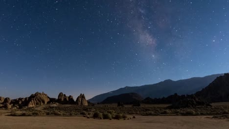 Alabama-hills-milky-way-Timelapse,-California