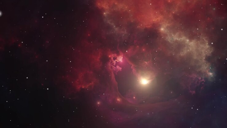 Luminous nebula in space 4k