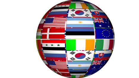 Flag-Globe-against-White