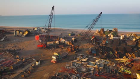 shipyard and port with crane working
