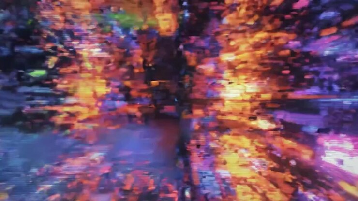 A Stunning Visual Journey Through Digital Light and Color: An Engaging Display of Abstract Patterns and Dynamic Motion in a High-Speed Environment