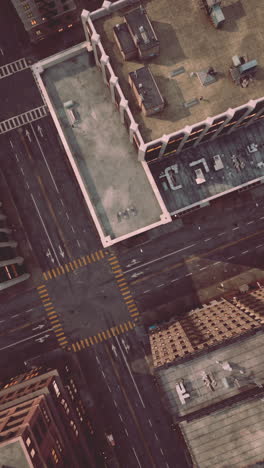 aerial view of city intersection