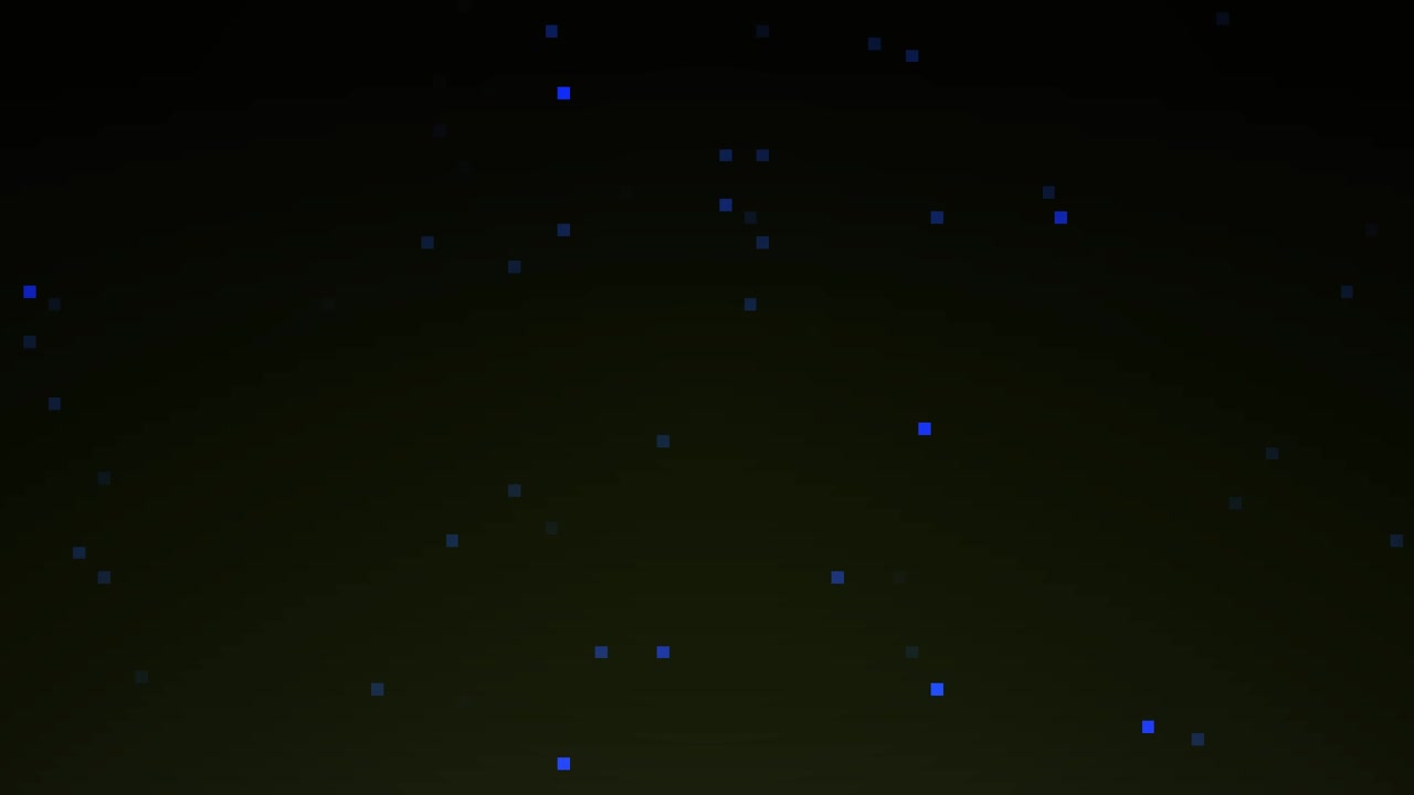 Digitale blaue Partikel schweben aufwärts auf schwarzem Hintergrund