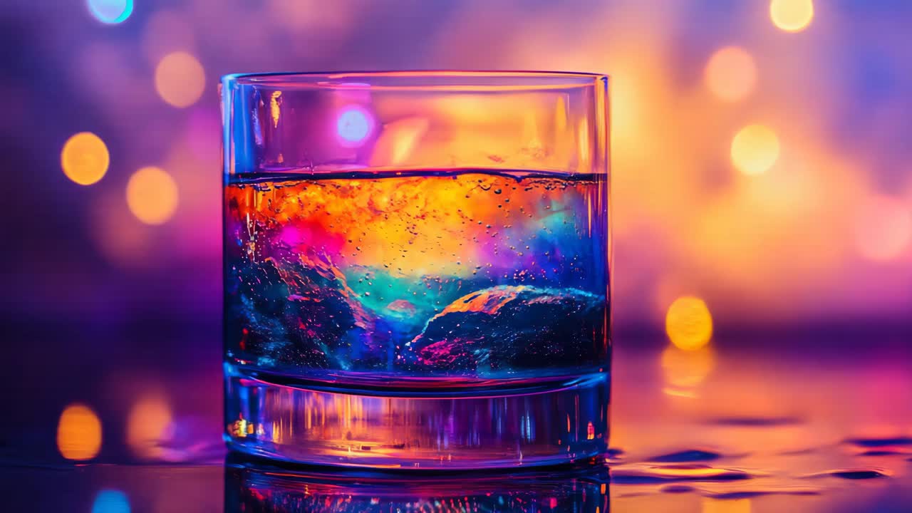 Colorful Cocktail in a Nightclub