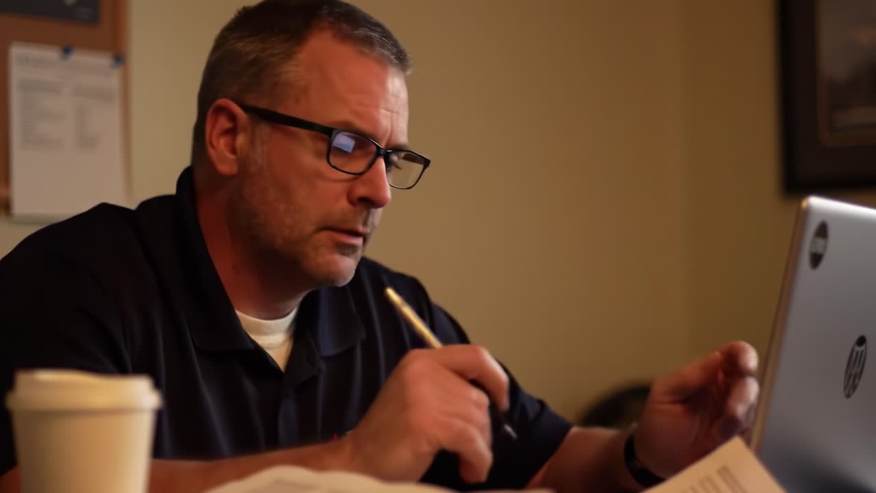 Business Man Working on Laptop