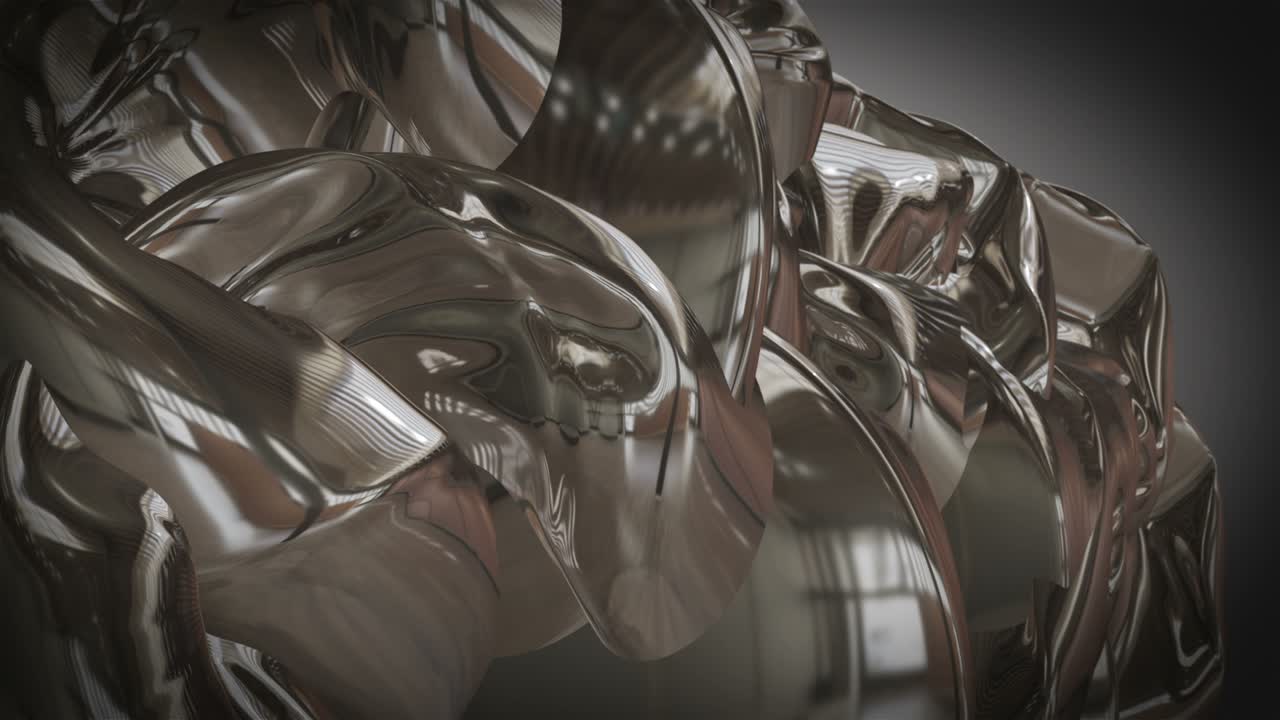 느린 동작에서 추상적인 3d 객체와 함께 환상적인 애니메이션, 4096x2304 루프 4k