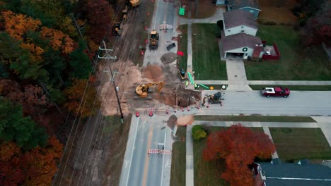 high rotation over a hold in the ground for sewer and water work