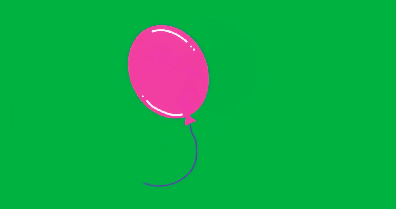 In riproduzione, schizzo di vernice che ruota in senso orario dietro un palloncino rosa su sfondo trasparente per il design.