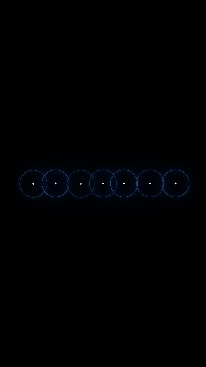 Glowing blue loading circles smooth sequential movement for digital interfaces software applications
