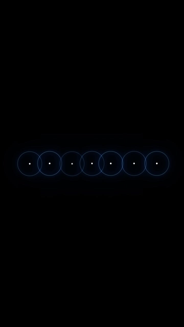 Glowing blue loading circles smooth sequential movement for digital interfaces software applications