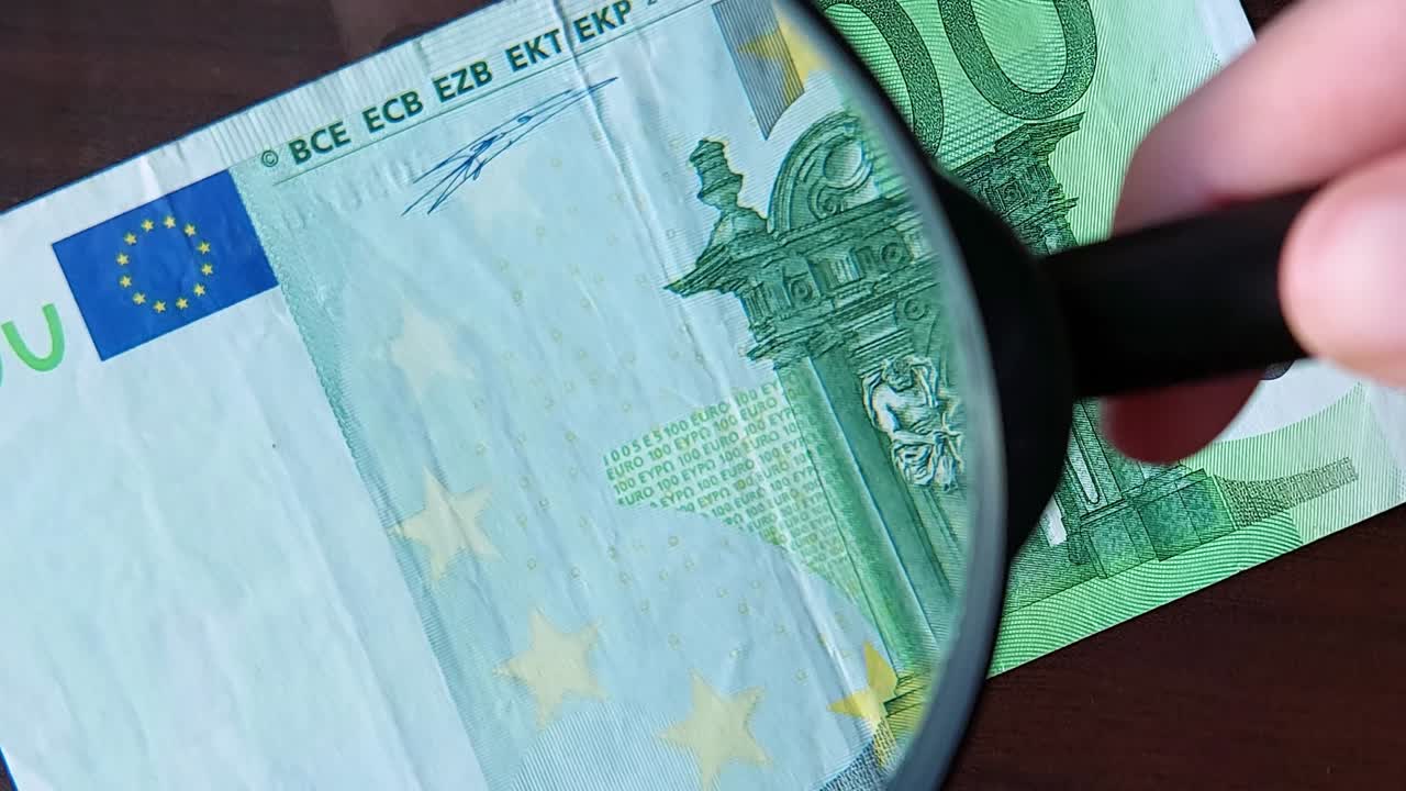 100유로 지폐를 보기 에서 확인하는 것, 위조로부터 화폐를 보호하는 개념