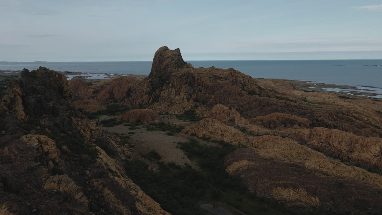Leka Island Landscape In Norway - aerial drone shot