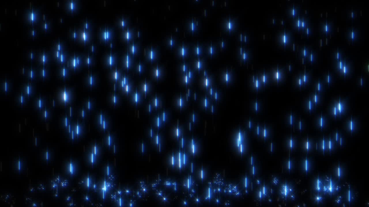 Glowing Blue Rain Floor Background Loop