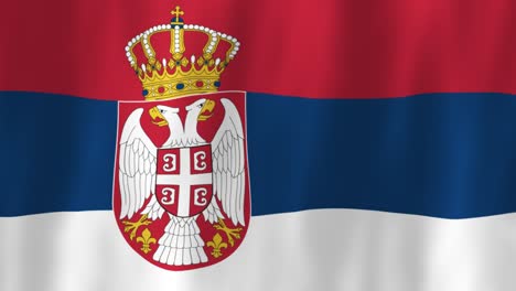 serbia flag country animation 3d symbol design waving in wind movement national patriotism world culture emblem banner republic southeast central europe red blue white stripes crown eagles crest