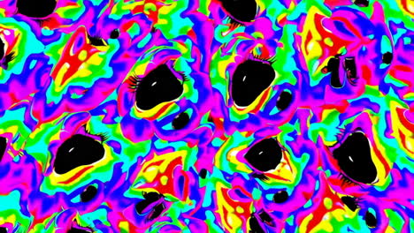 vibrant psychedelic abstract pattern with stylized eyes