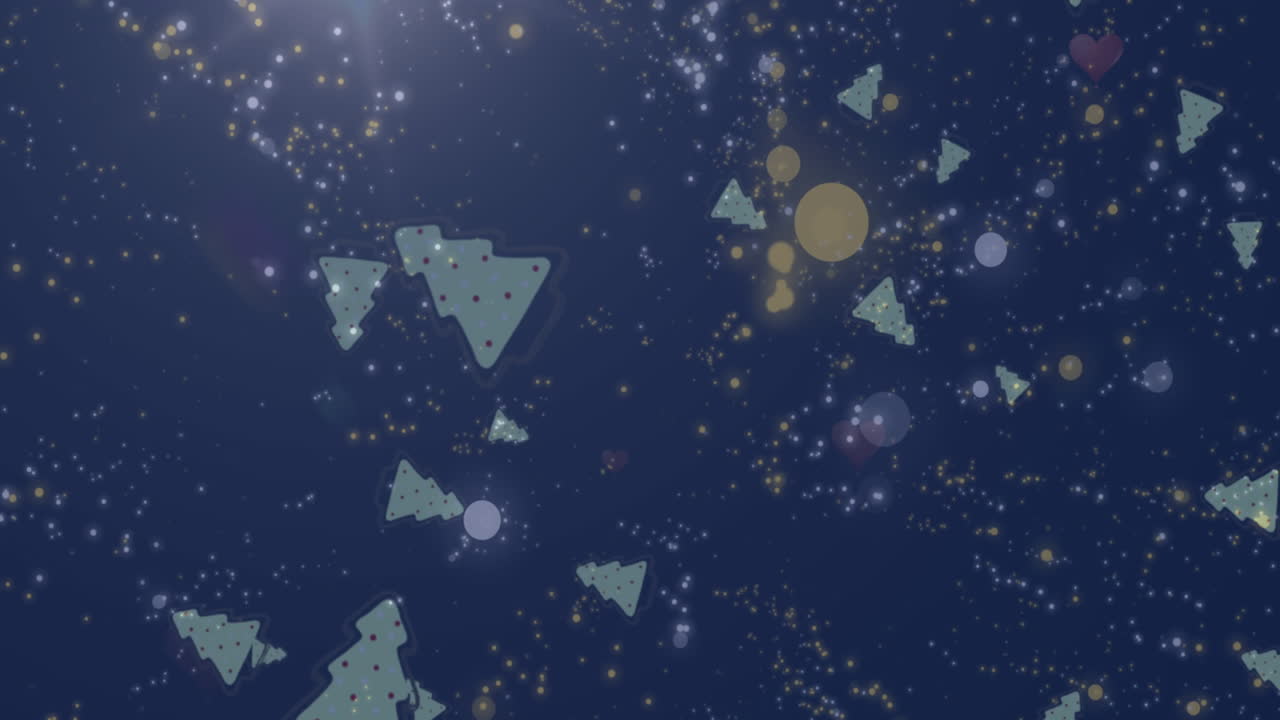 크리스마스 나무 위 에 내리는 눈 의 애니메이션