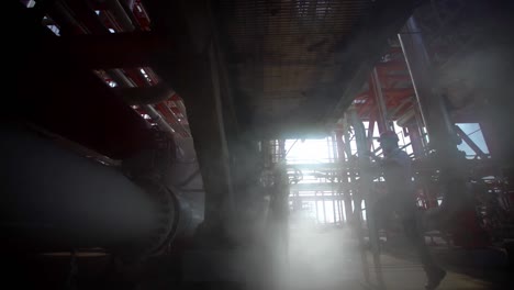 climbing the ladder at the refinery