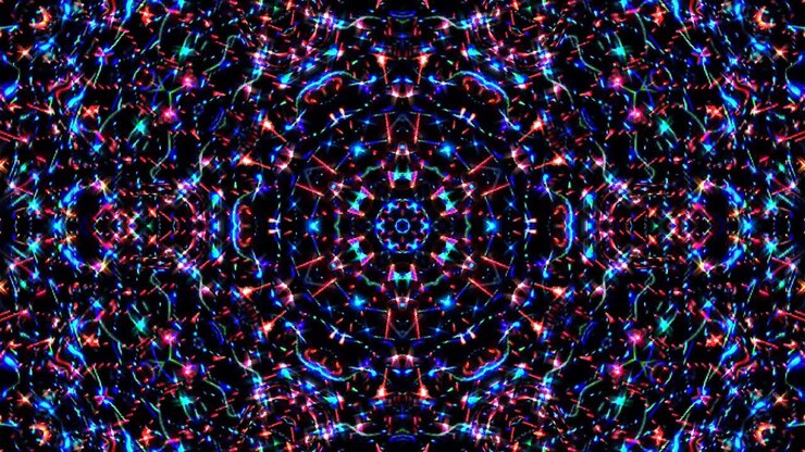 Beautiful abstract kaleidoscope that shines, a radiant light that regulates the subtle movements