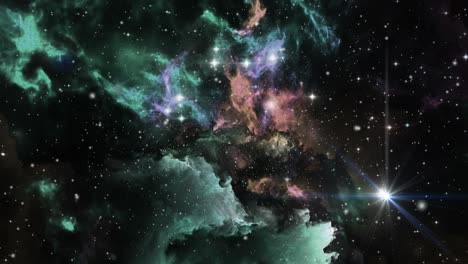 nebula clouds moving in the universe along with the stars