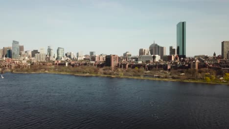 boston skyline and charles river