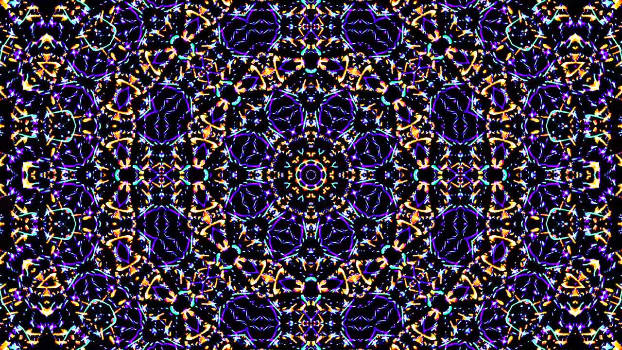 Beautiful abstract kaleidoscope that shines, a radiant light that regulates the subtle movements