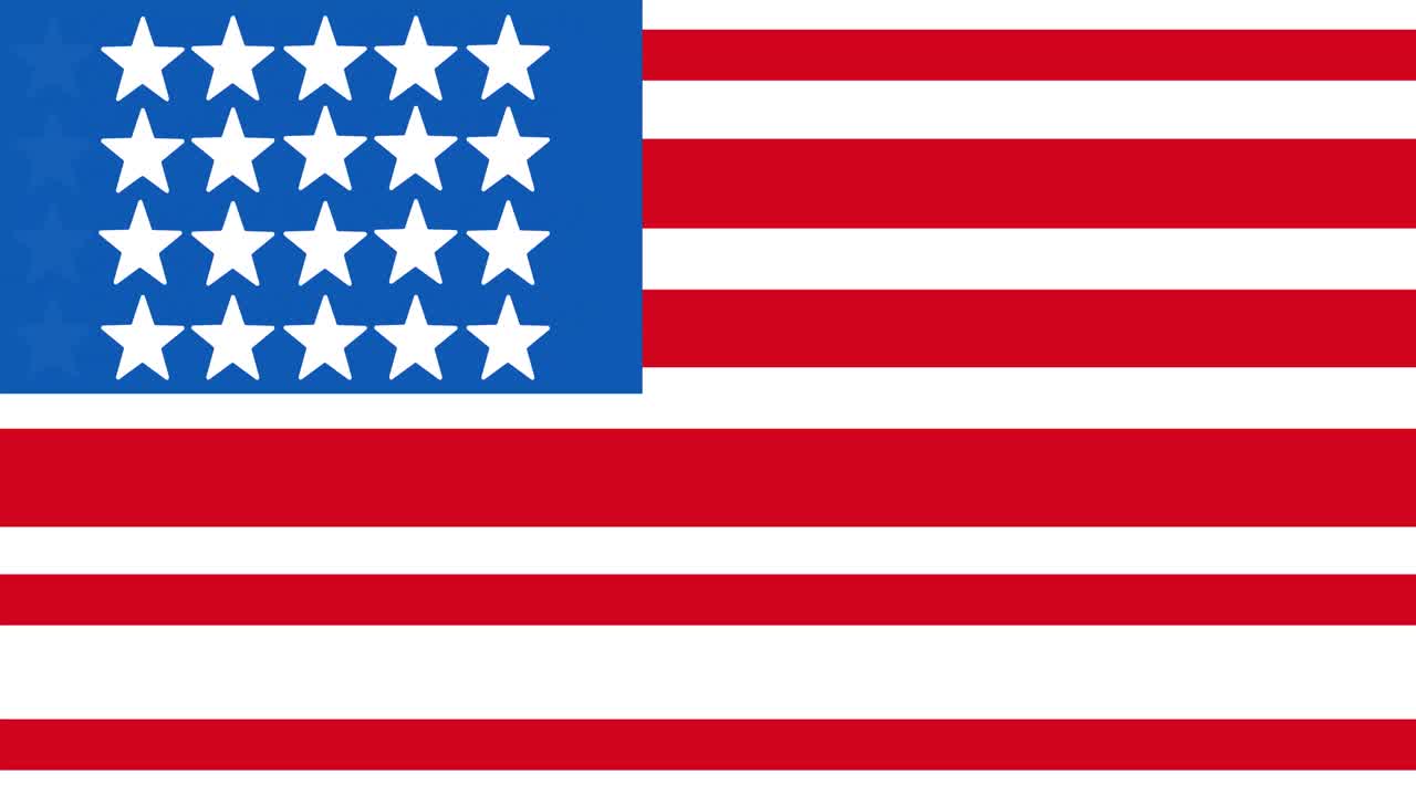 animación de la bandera estadounidense con estrellas y rayas en movimiento
