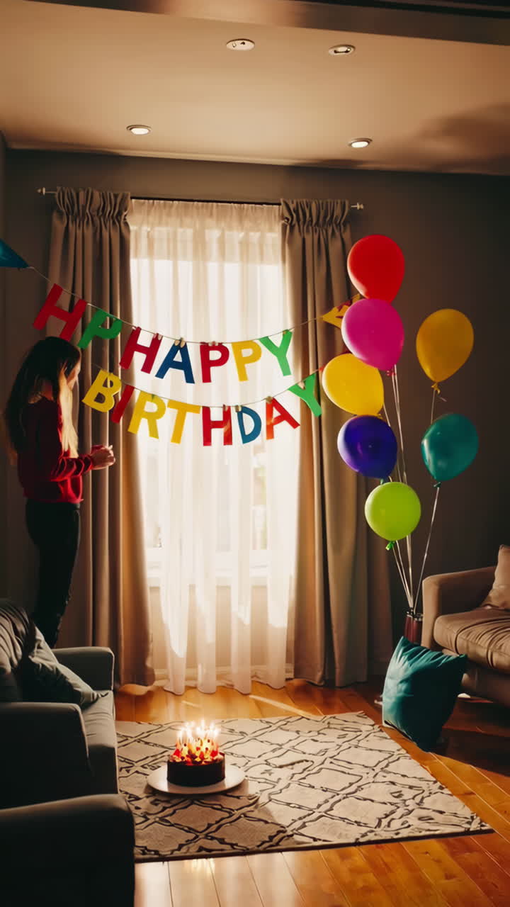 Birthday Celebration in a Cozy Living Room