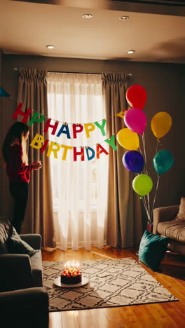 birthday celebration in a cozy living room