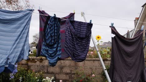 man's washing drying on a clothes line