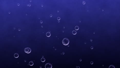 burbuja líquida animación 3d moviéndose elevándose a través del océano agua gráficos de movimiento fondo bebida soda efecto visual partículas de jabón arte digital azul