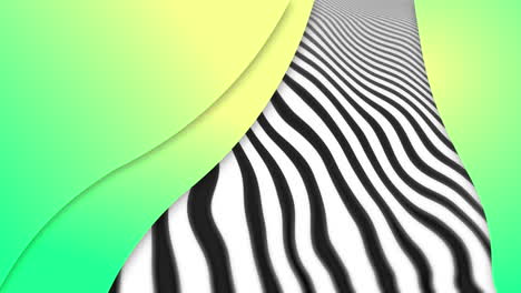 animación de formas sobre un fondo en movimiento en blanco y negro.
